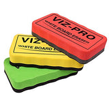VIZ-PRO Dry Erase Board/Whiteboard, 96 x 48 Inches, Wall Mounted Board for School Office and Home, with 3 Colored Erasers