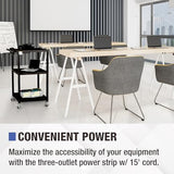Norwood Commercial Furniture Mobile Utility AV Cart with Power Strip and Casters