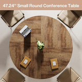 Tribesigns 47-Inch Round Conference Table, Meeting Table for 4-6 People, Small Office Desk