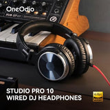 Wired Over Ear Headphones Hi-Res Studio Monitor & Mixing DJ Stereo Headsets with 50mm Drivers and 1/4 to 3.5mm