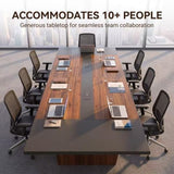 Conference Table, 142" L x 56" W x 30" H Large Meeting Table for 10 People