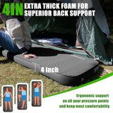 NYECHTO Self Inflating Sleeping Pad for Camping, 4" Extra-Thick Memory Foam Camping Mattress with Electric Pump, Fast Inflate & Deflate, 9.5 R-Value Insulated Camping Pad for Car Travel Tent Cot, Grey