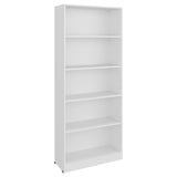 Tuhome Basic 71" H x 29" W Bookcase Display Cabinet with 5-Tier Open Display Shelves, Cabinet for Living Room or Bedroom, White