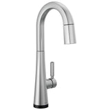 Delta Faucet Monrovia Touchless Bar Faucet with Touch Technology, Brushed Nickel Pull Down Prep Sink Faucet, Lumicoat Arctic Stainless 9991TL-AR-PR-DST