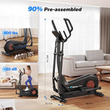 MERACH Elliptical Machine, Elliptical Exercise Machine for Home Self-Powered with Hyper-Quiet Magnetic Drive, Elliptical Training Machines with 16.5IN-19IN Stride, Smart Automatic Resistance