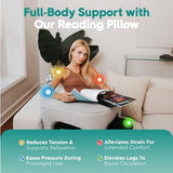 Foam Reading Pillow with Arm Rests & Pocket | Lap Desk for Laptop, Reading and Relaxing on Bed, Couch, or Floor