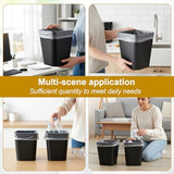 SHENLIU 9 Pack 2 Gallon Trash Can, Black Small Garbage Can Bulk Bathroom Trash Bin