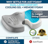 ComfiLife Gel Enhanced Seat Cushion – Office Chair Cushion – Non-Slip Gel & Memory Foam (Gray)