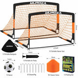 Soccer Goal, Kids Soccer Goals for Backyard Set, 2 Pack of 4x3 ft Portable Pop Up Soccer Net with Soccer Ball, Cones, Complete Training Equipment for Youth, Toddler Outdoor Sports Games