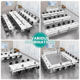 Folding Conference Table with Flip-Top Design, with Caster Rectangular Modular Conference Room Table
