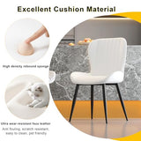 Dining Chairs Set of 4,White Leather Dining Chair Upholstered