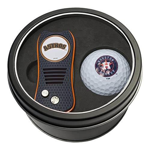 Team Golf MLB Houston Astros Gift Set Switchblade Divot Tool with Double-Sided Magnetic Ball Marker & Golf Ball_B