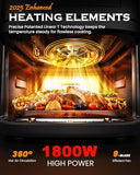 Nuwave Brio Plus 6-in-1 Air Fryer, 7-Qt Large Capacity, 50°F–400°F Precise Temp Control, Non-Toxic PFAS-Free Nonstick, Air Fry, Bake, Roast