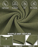 Askdeer Men's Waffle Long Sleeve T-Shirt Casual Lightweight Pullover Tees