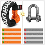 Aomifunny Synthetic Soft Shackle Rope, 2-Pack 1/2in x 22in, 56000 Lbs Breaking Strength, Synthetic Road Recovery Rope for Sailing SUV ATV 4X4 Truck Jeep Safer Than Metal Shackle (Orange)