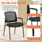 Office Reception Guest Chair Mesh Back Stacking with Ergonomic Lumbar Support and Thickened Seat
