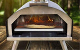 Stainless steel outdoor pizza oven, portable folding camping charcoal barbecue oven, pizza oven 14-inch ceramic oven