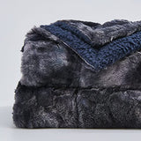 NEWCOSPLAY Super Soft Faux Fur Throw Blanket for Couch Tie-dye Black Sherpa Fuzzy Plush Warm Blanket for Sofa Bed (Tie-dye Black, Throw(50"x60"))