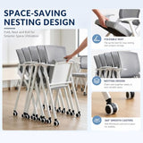 100Pack Folding Office Chair on Wheels,Heavy Duty Conference Training Chair