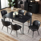 BedsPick Dining Chairs Set of 6 - PU Leather Kitchen Chairs with Metal Legs