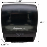 Sierra Hygenics Hands-Free Translucent Black Paper Towel Dispenser with (6) Hygenics 7.5" Hardwound 1-ply Natural (Kraft) Paper Towel Rolls