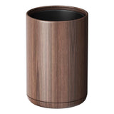 LEASYLIFE 8L/2.1GAL Dark Brown Metal Trash Can,Walnut Trash Bin