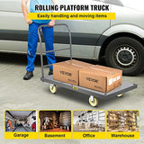 Height Flat Dolly, Hand Trucks with 5" Nylon Casters, Heavy-Duty Utility Push Carts