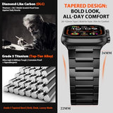 PanPinnacle Grade 5 Titanium Band for Apple Watch Ultra Band 3/2/1 49mm, Series 11/10 46mm, 9/8/7 45mm & Series 6/5/4/SE 44mm - Men‘s Business Metal Strap,Black