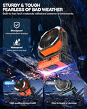 kejector Battery Powered Fan Rechargeable - 24000mAh 3-in-1 Portable Camping Fan with LED Lights, USB C, Auto Oscillating Operated Fan for Tents, Travel, BBQ, Fishing, Home, Office, Camper Essentials