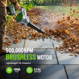LUCKYTECH Leaf Blower Cordless, 680CFM Leaf Blowers with 2 x 4.0Ah Batteries & Charger, 5-Speed Brushless Motor, Lightweight Snow Blower Grass Blowers