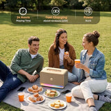 W-KING Bluetooth Home Speaker 210W Max- Retro Wireless Speakers with Rich Bass, 24H Playtime, BT5.4/AUX/TF/USB Inputs, Fast Charging, 4-Color Ambient Light, Portable Speaker for Home/Picnic/Outdoor