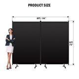 Room Divider Panel, Siebwin 2 Panel Folding Privacy Screens with Wider Feet, 8 Ft Portable Room Partition for Room Separator