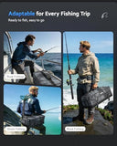 TideRex Large Fishing Tackle Bag for Soft Plastic Baits Storage, 20PCS Soft Bait Clear Storage Bag, Adjustable Fishing Gear Organizer for Weights, Reels & Hooks, 900D Waterproof Oxford Fabric, Black