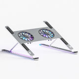 ASWRTYJO Aluminum Adjustable Laptop Stand for Tablet Support Notebook Cooling Fan Pad Holder