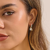 YOIHUR Cute Gold Hoop Earrings for Valentine's Day, 14K Gold Plated Hypoallergenic Jewellery CZ Huggie Drop Earrings, Zircon Butterfly Pendants Earring Jewelry Gifts for Women