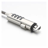 USB Interface Lock Laptop Security Cable Numeric Password Alloy Lock Anti Theft Computer Padlock Adjustable Length 360
