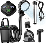 InkTrail Portable Camping Shower with Heater, Long-Lasting 6000mAh Rechargeable Camping Shower with Sprayer Head,4 Spray Modes,IPX7 Waterproof Outdoor Camp Pump for Hiking, Travel, Car, Pet