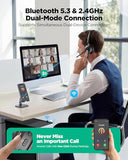 AI ENC Noise Cancelling for Clear Call & Meeting, Bluetooth 5.3 & USB Dongle for Laptop