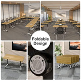 Folding Conference Table, 6 Pack Foldable Rolling Conference Room Tables