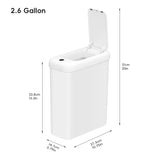 EKO Automatic Bathroom Trash Can with Lid, 2.6 Gallon Slim Touchless Garbage Can