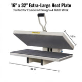 Large Format Manual Heat Press Machine 110V 2600W, Heavy-Duty Professional High Pressure