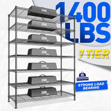 82.6H Metal Shelving Unit 7 Tier Storage Shelves Adjustable Wire Shelving Metal Wire Shelf Pantry Shelves