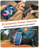 BLAVOR Solar Power Bank with Hand Crank and 4 Cables, 20000mAh Wireless Portable Charger with USB C & Camping Light, 20W Fast Charging Battery Pack for iPhone, iPad, Samsung, All Mobile Phones