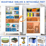 GAIOUS 79" Tall New Update Kitchen Pantry Cabinet, Metal Storage Cabinet | with 2 Doors and 5 Adjustable Shelves