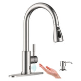 Touchless Kitchen Faucet with Pull-Down Sprayer, Kitchen Sink Faucet Touchless Brushed Nickel APPASO