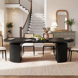HUAHUU Extendable Round Dining Table for 4-8, 39in-77in Long Large