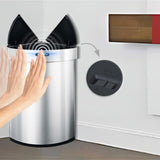 BXFIRS Stainless Steel Smart Sensor Trash Can Be Used in Home Living Rooms Offices Kitchens Corners Garbage bin(White-Fruit peach5)
