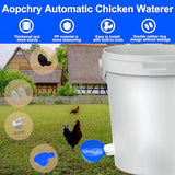 Aopchry 8 Pack Automatic Chicken Waterer, Blue Chicken Water Feeder Cups Suitable for Various Poultry, Cup Body Deepened Double Rubber Ring No Leakage, with Mounting Hole Opener