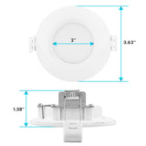 LUXRITE 12-Pack 3 Inch Ultra Thin LED Recessed Lighting, 6W, 5 Color Selectable 2700K | 3000K | 3500K | 4000K | 5000K, CRI 90, 500 Lumens, Dimmable LED Wafer Lights, Wet Rated, IC Rated, Baffle Trim