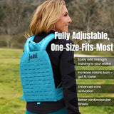 Weighted Vest for Women & Men - 7lb Adjustable Weighted Vest for Walking, Running & Workouts - Evenly Distributed Weight for Comfort & Performance, Includes Carry Pack & Starter Plate (Blue)